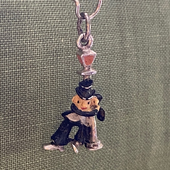 VTG I Sterling Enameled Lush On Lamppost Charm - Picture 1 of 16